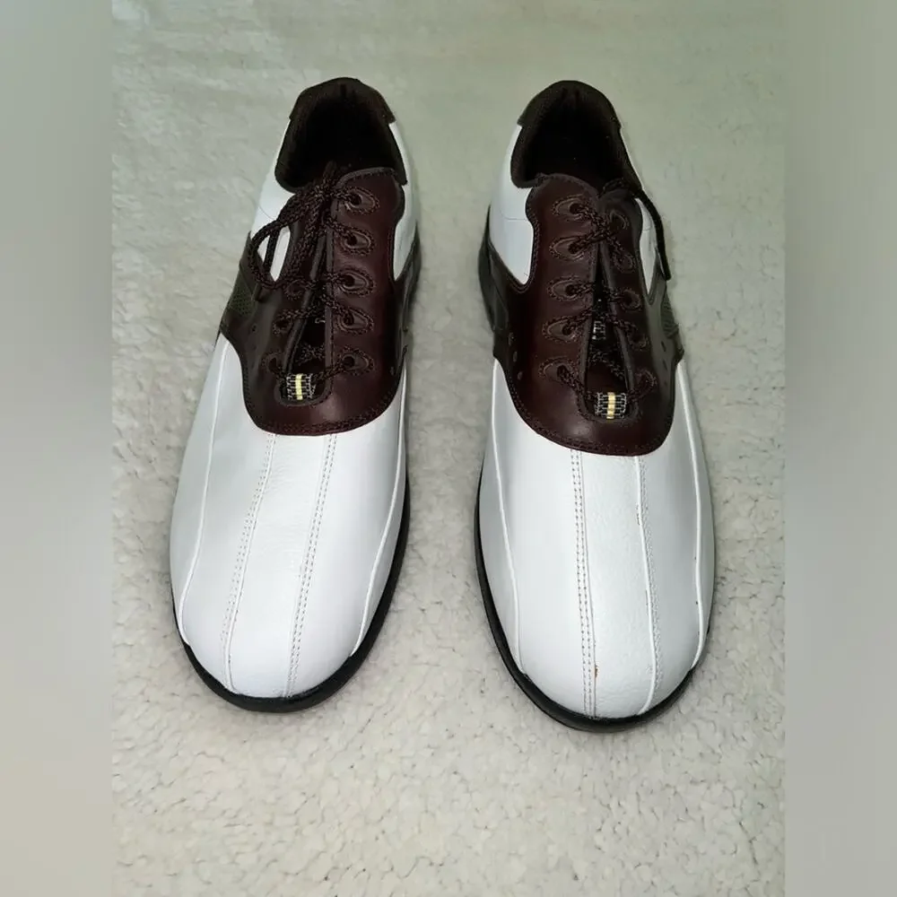 Footjoy Super Lites White/Brown - size 10‎